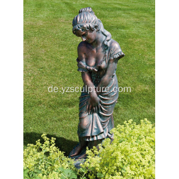 Garten Leben Größe Frau Bronze Statue